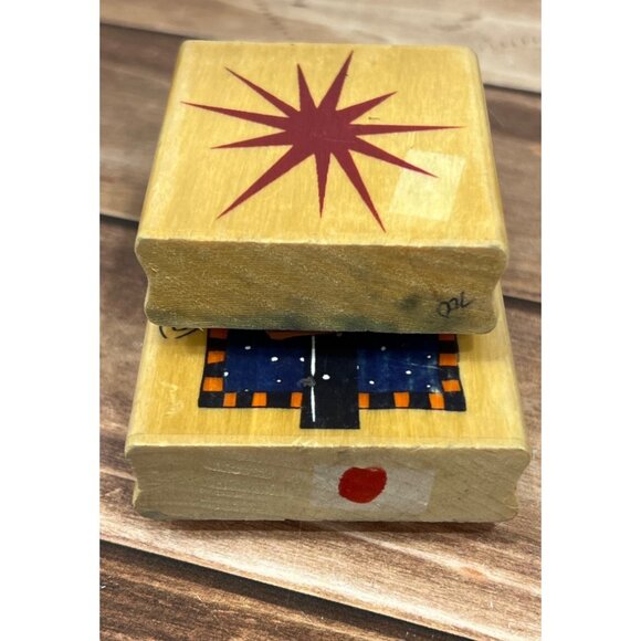 THATS ALL SHE STAMPED RUBBER STAMP SET OF 2 BY PATRICK LOSE SNOWMAN & STAR HAPPY - Picture 6 of 6